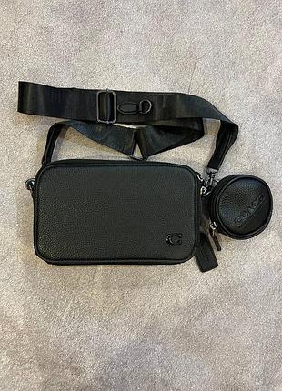 Сумка-месенджер чоловіча coach чорна
