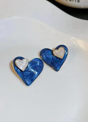 Серьги сердца 2 в 1 2