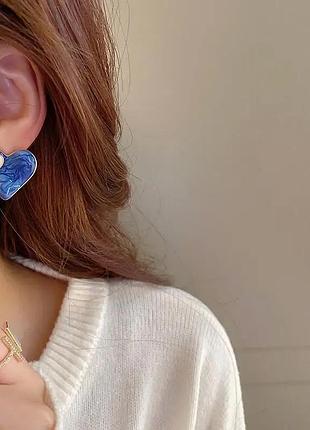 Серьги сердца 2 в 1 6