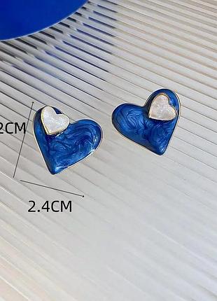 Серьги сердца 2 в 1 8