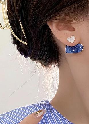 Серьги сердца 2 в 1 7