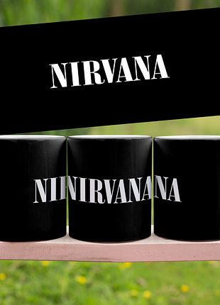 Керамічна чашка кухоль з принтом nirvana | нірвана 330мл (#01)