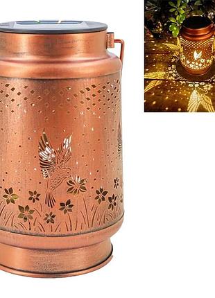 Декоративний підвісний сонячний ліхтар 12х17 см ganddobe 3.2v 150ma garden solar light сонячний ліхтар із теплою led-підсвіткою