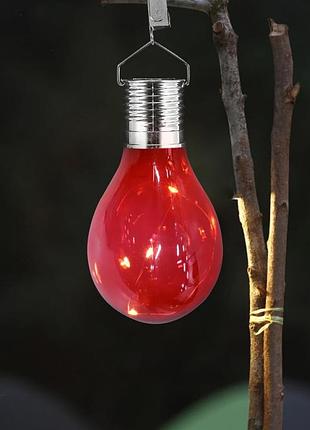 Светильник солнечный led декоративный livarno home лампочка 15 см - красный