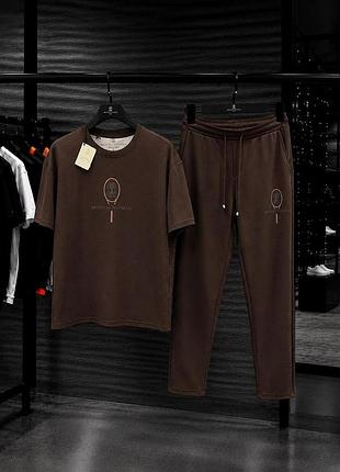 Літній костюм модал штани футболка brunello cucinelli шоколад lux kitfsht003
