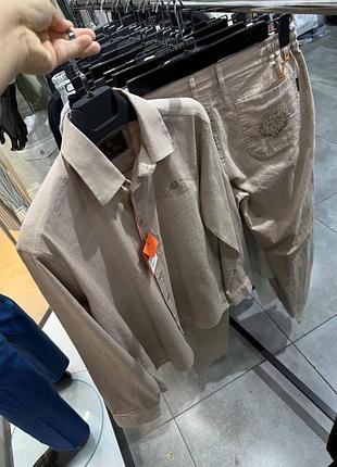Костюм льон/котон штани + сорочка беж loro piana kitshsh006