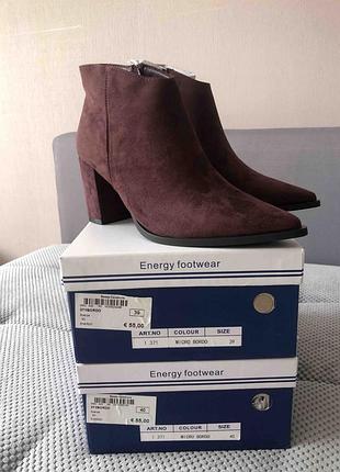 Жіночі ботильйони energy footwear розміри 39, 40, замша