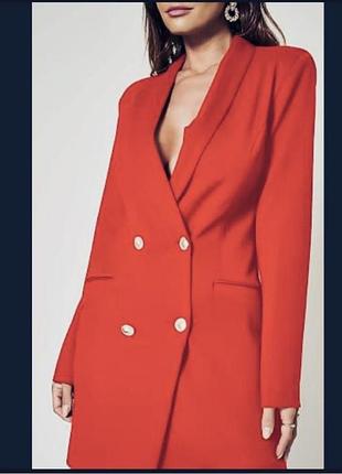Красный длинный пиджак zara m
