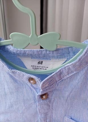 Рубашка льняная h&amp;m 5