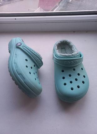 Утепленные кроксы сабо crocs classic lined clog оригинал размер c13 (30-31)