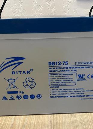 Акумулятор гелевий ritar dg12-75 12v 75ah