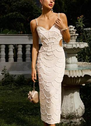 Платье вечернее, платье teresa perl sequin midi dress
