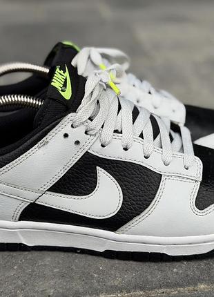 Кросівки чоловічі nike dunk low "reverse panda neon" (fd9756-001) чорно-білі, розмір 41