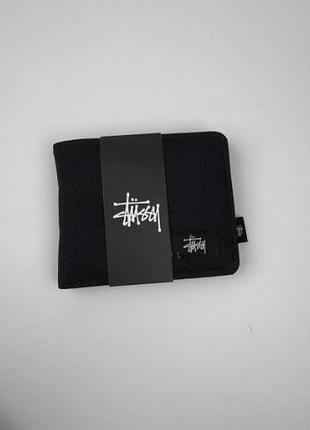 Гаманець чоловічий stüssy чорний текстильний