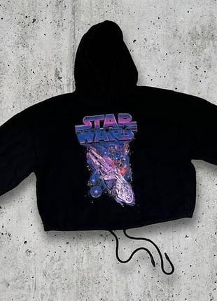 Укороченное черное худи h&amp;m divided «star wars» на затяжке