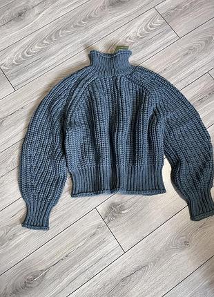 Жіночий в'язаний светр h&m синього кольору, розмір m