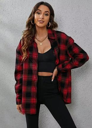 Сорочка рубашка в клітинку shein