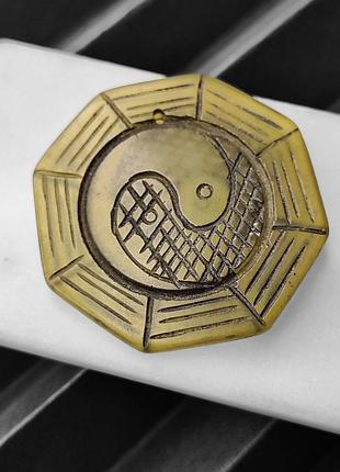 Підвісок натуральний нефрит. нефрит. підвіс з натурального нефрита восьмикутник. нефрит "інь-янь". німеччина