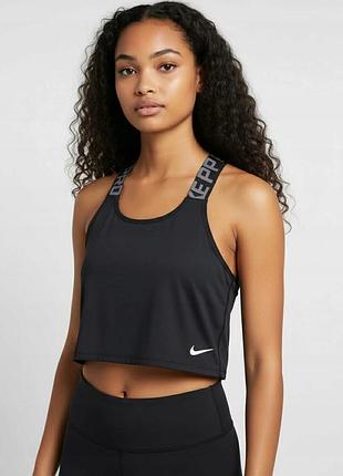 Оригінальна чорна майка, кроп-топ nike dri-fit