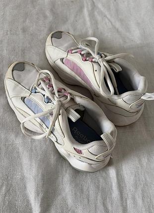 Кросівки жіночі reebok білі з рожевим та блакитним
