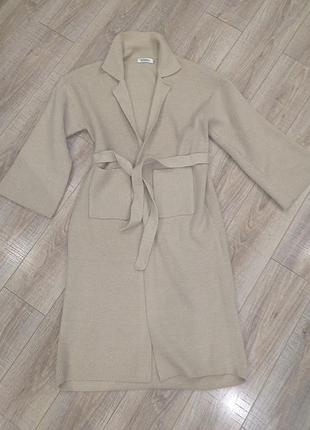 Кардиган жіночий flam mode бежевий в'язаний з поясом m/l