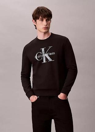 Оригінальна кофта світшот calvin klein monologo fleece