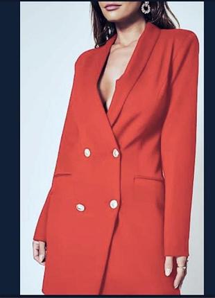 Красный длинный пиджак zara m