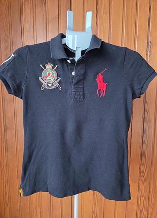 Женское поло ralph lauren с вышивкой, размер m