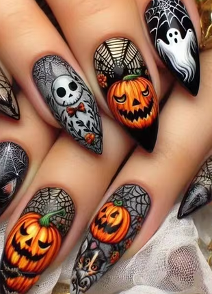 Преміальний набір накладних нігтів «halloween nightmare»!