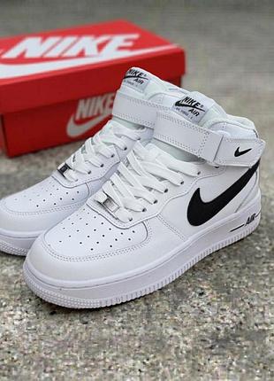 Nike air force 1 '07 mid жіночі зимові кросівки з хутром / жіночі зимові черевики 4w464