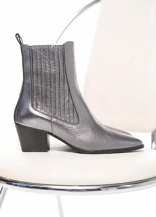 Ботильйони promod silvery boots – silver, натуральна шкіра