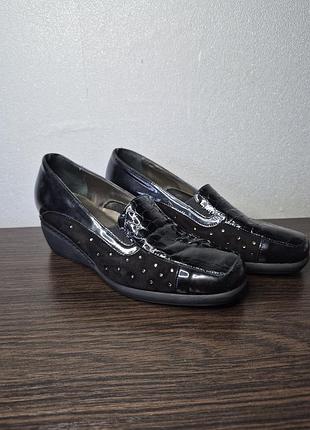 ​жіночі чорні туфлі / лофери на танкетці comfort made in italy (розмір 38, устілка 24 см)