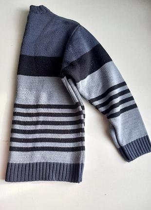 Светр чоловічий у смужку сірий, синій, чорний