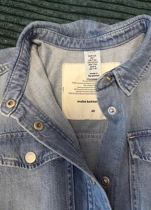 Сорочка для дітей h&m джинсова блакитна 2