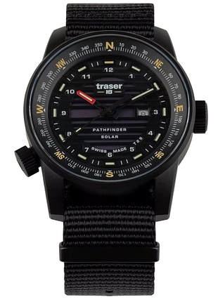 Швейцарський чоловічий годинник traser p68 pathfinder solar ts чорний 111392
