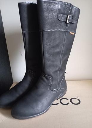 Високі шкіряні чоботи  ecco з мембраною gore-tex
