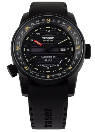 Швейцарський чоловічий годинник traser p68 pathfinder solar rs чорний 111401