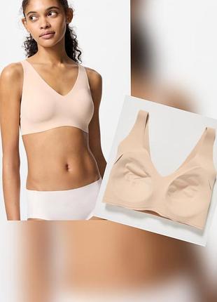 Бесшовный топ с вкладышами из ультратонкой микрофибры uniqlo airism