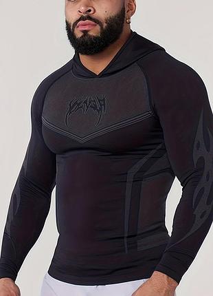 Компрессионное худи с капюшоном кофта реглан youngla warrior compression hoodie