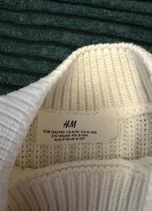 Светр для дівчинки h&m білий в'язаний 2