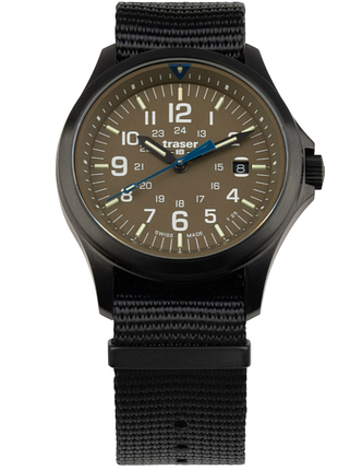 Швейцарський чоловічий годинник traser p67 officer pro ts чорний з коричневим 111075