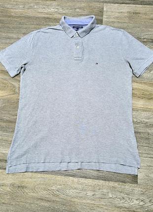 Мужская брендовая футболка поло tommy hilfiger , размер xxl .