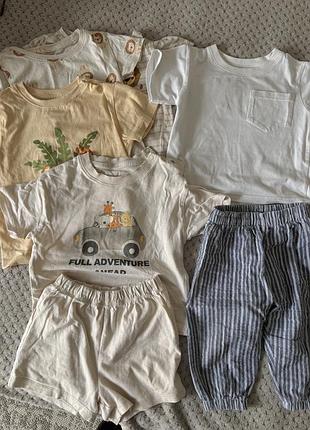 Літні речі футболки штани h&m little angel 74(6-9 міс)