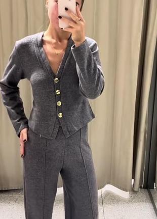 Брючний костюм жіночий zara сірий