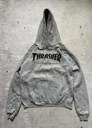 Сіре худі з капюшоном  бренду thrasher