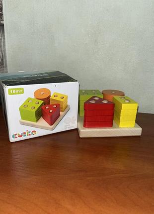Розвивальна деревʼяна іграшка сортер cubika