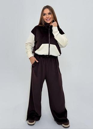 Женский велюровый костюм, 3 цвета