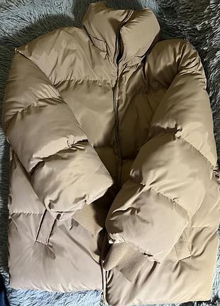Куртка puffer жіноча бежева