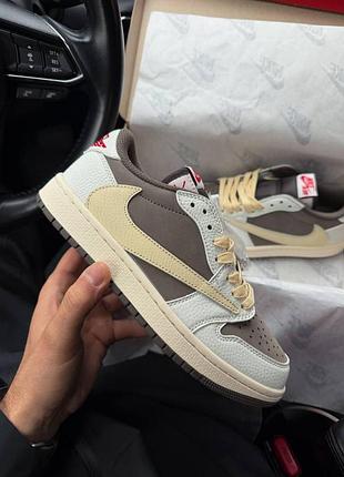 Жіночі кросівки travis scott x air jordan 1 low « revers mocha »