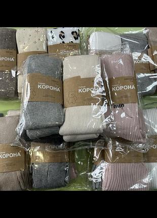 Колготки для дівчинки корона, різні кольори, розміри від 1 до 11 років